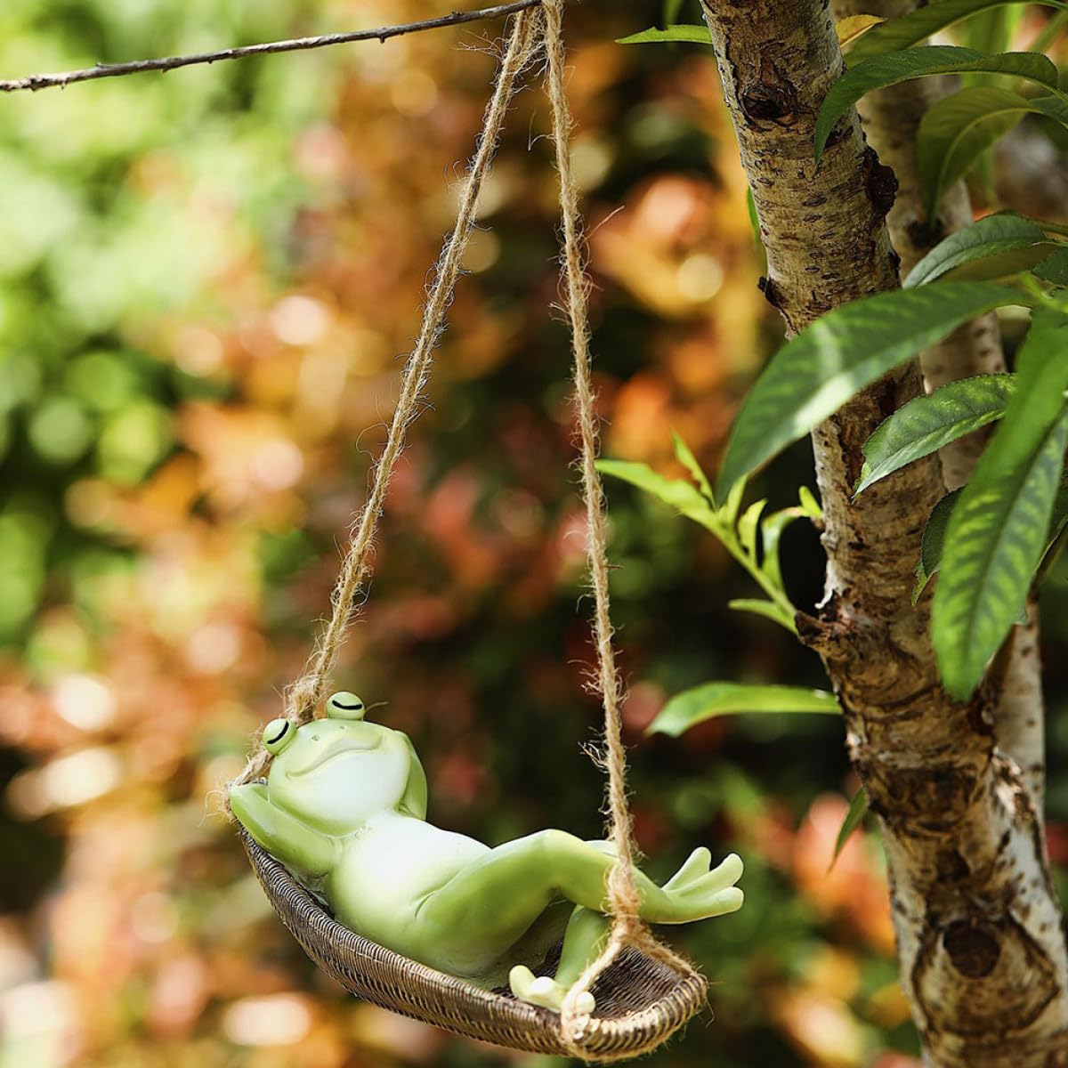FOMIYES Statuetta Sospesa in Resina a Forma, Ornamento da Giardino Portatile e Leggero, Decorazione Delicata per Esterni e Patio