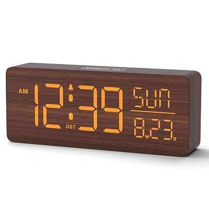 Peakeep Wooden Digital Alarm Clock Large Display, Textured Desk Table Decoration for Bedroom, Living Room Peakeep Wooden Digital Alarm Clock Large Display, Textured Desk Table Decoration for Bedroom review