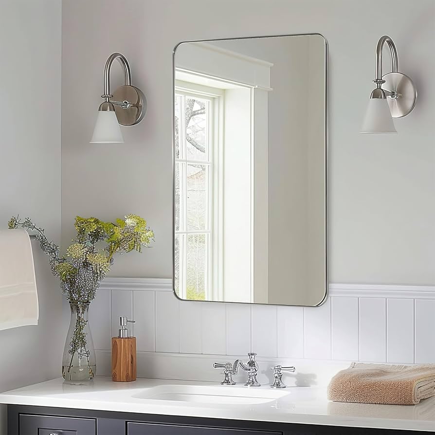 Amazon.com: ANDY STAR Chrome Bathroom Mirror, 24”x40 Amazon.com: ANDY STAR Chrome Bathroom Mirror, 24”x40
