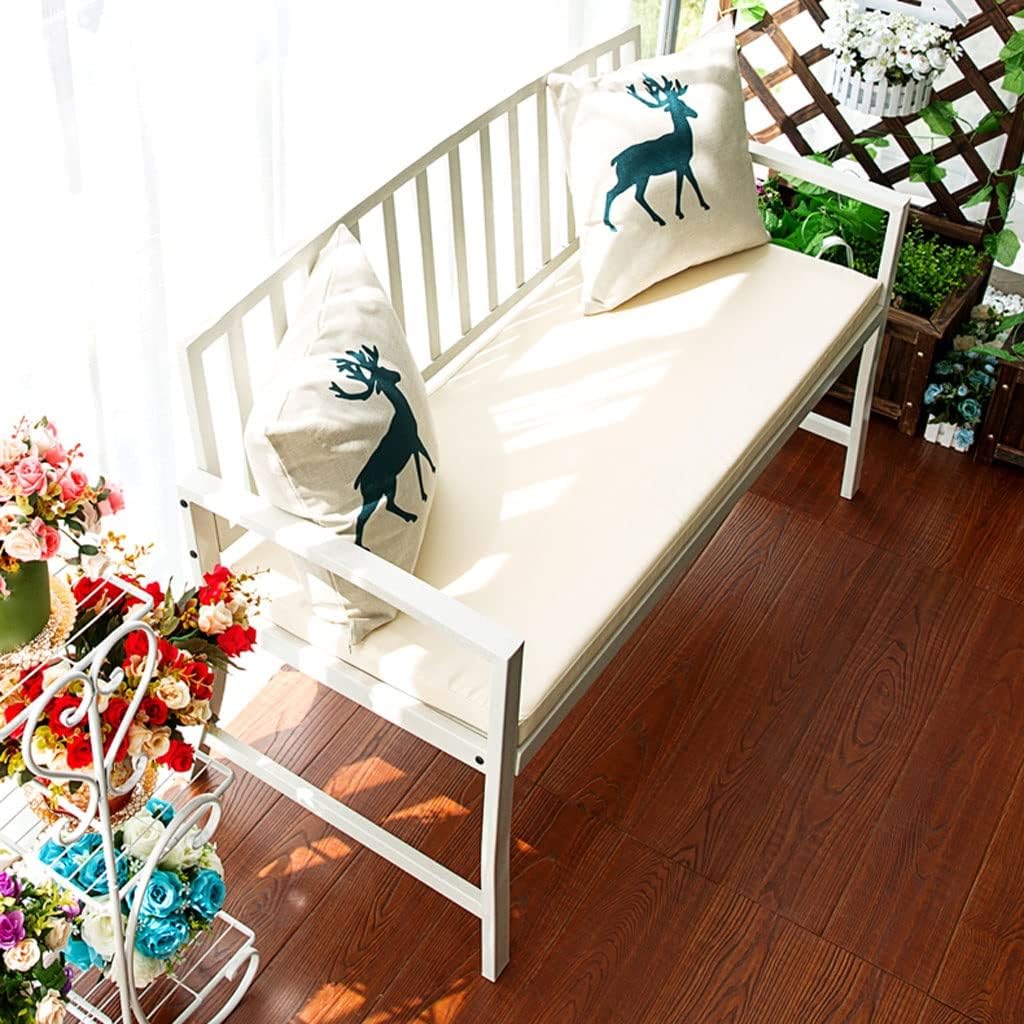 Patio Furniture Bench Outdoor Park Bench Community Plaza with Backrest Metal Leisure Bench for Terrace Courtyard Balcony Shopping Mall Outdoor Bench(B)