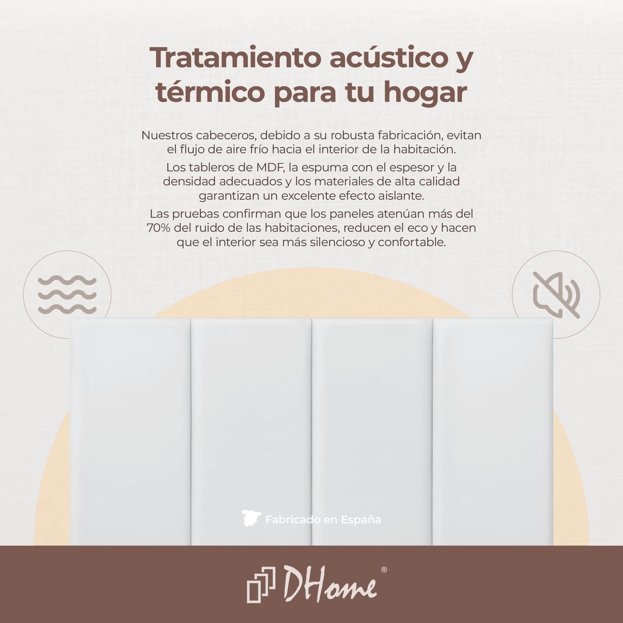 DHOME Cabecero Tapizado Polipiel Premium Antimanchas Diseño Modular Vertical Autoadhesivo Cabezal Cama Dormitorio Acolchado (Blanco, 110cm, Altura 80cm, x3)