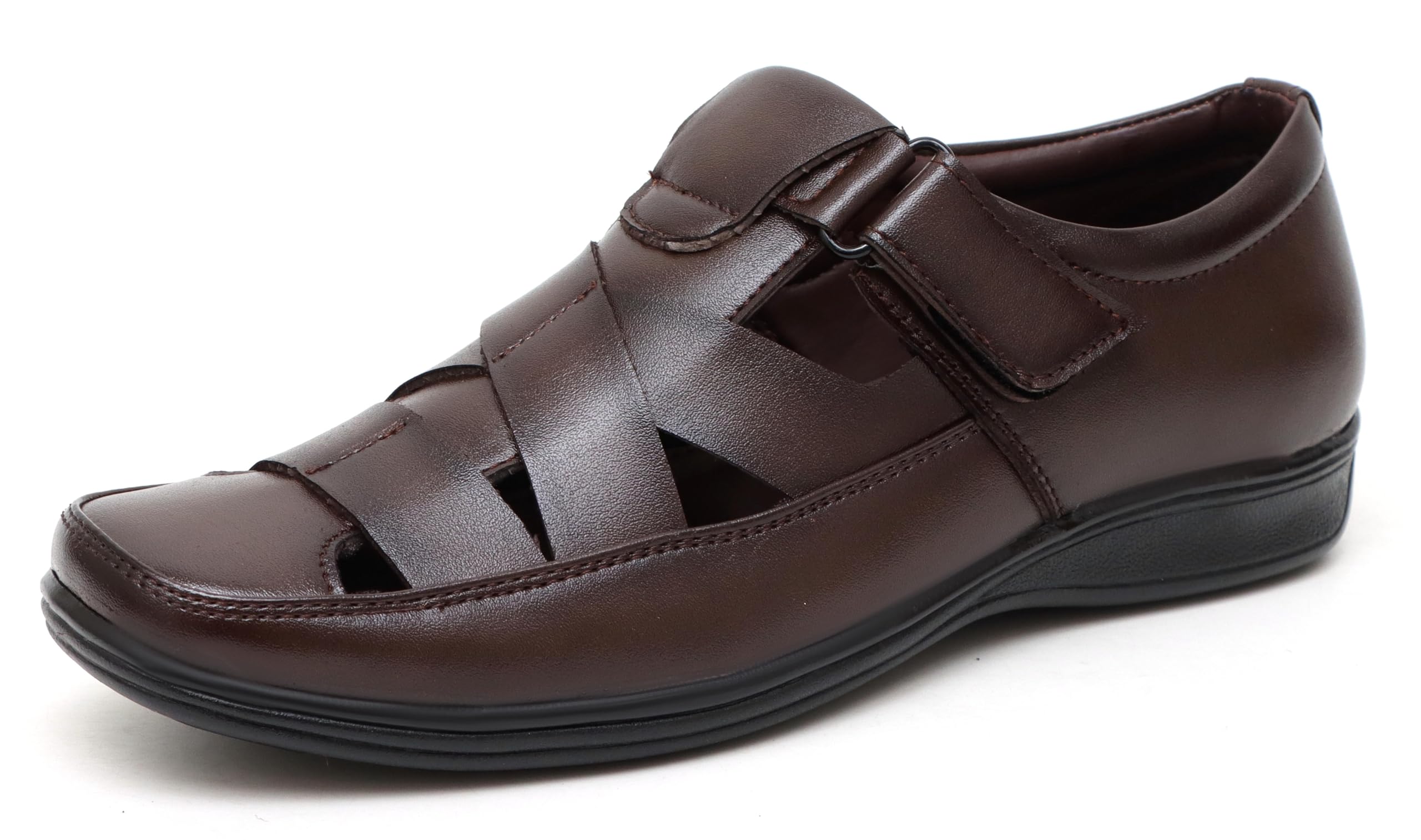 Faux Leather Sandals for Men | Fisherman Sandals | Closed Sandals-image-31