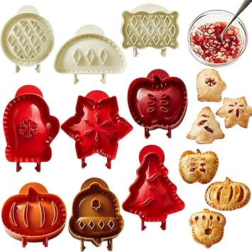 9PCS Mini Hand Pie Molds,Christmas Dough Presser Pocket Pie Molds