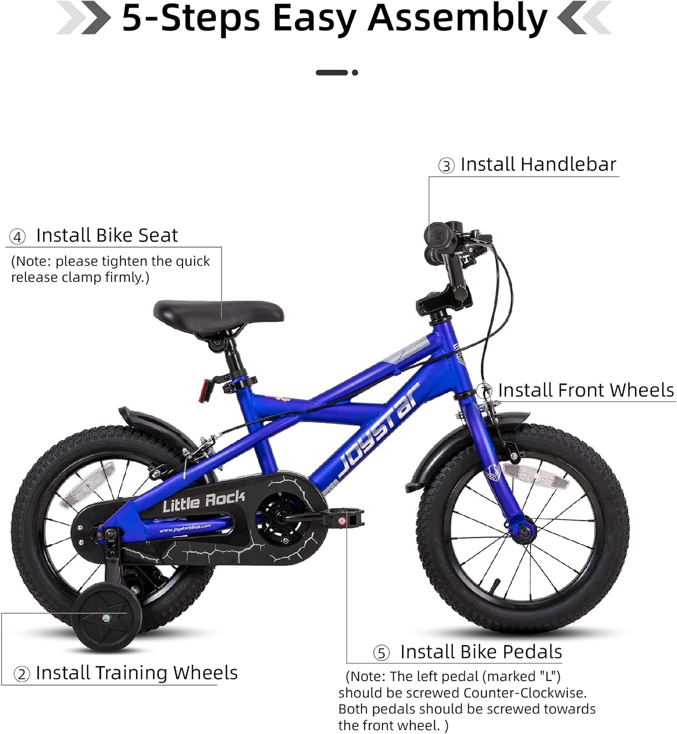 JOYSTAR Little Rock Kids Bike for 2-9 Years Boys & Girls with Training Wheels & Dual Handbrakes Easy Assembly 14 16 18 Inch Wheels Kids Bicycle in Black Blue Purple : Sports & Outdoors