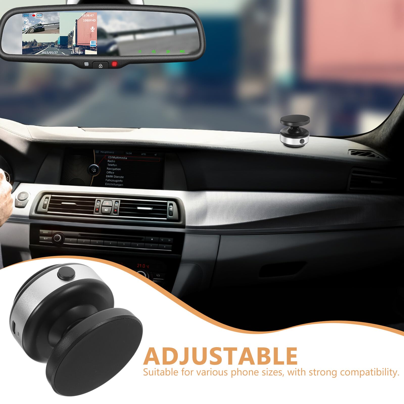 VALICLUD Supporto Magnetico per Telefono Auto Ventosa in Plastica, Design Pieghevole e Tecnologia a Vuoto per Cruscotto, per Smartphone in Auto