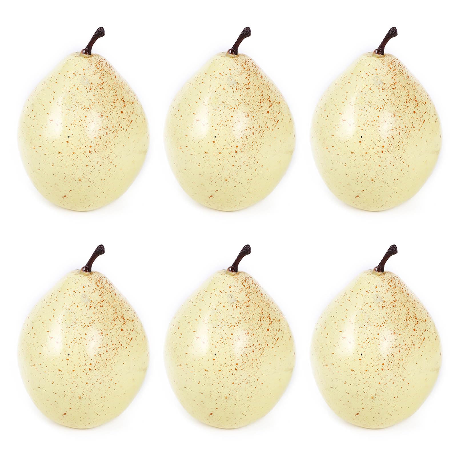 Elnwnnkc 6Pcs Artificial Pears Realistic Foams Fruit Simulation Pears Fruit Photography Props for Basket Display Decorations Food
