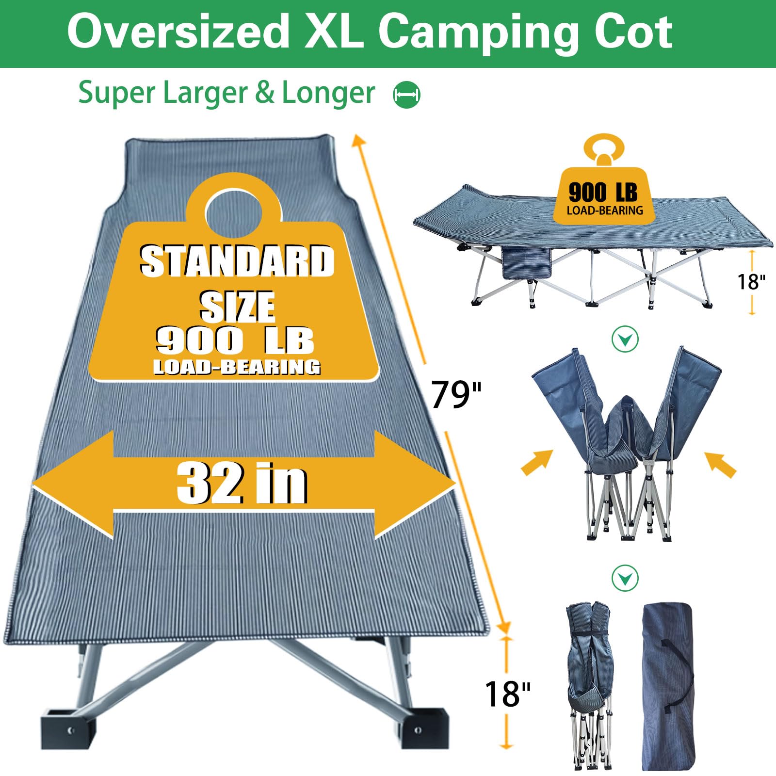 Cuna de camping XXL de 32 pulgadas con colchón cómodo, cunas para