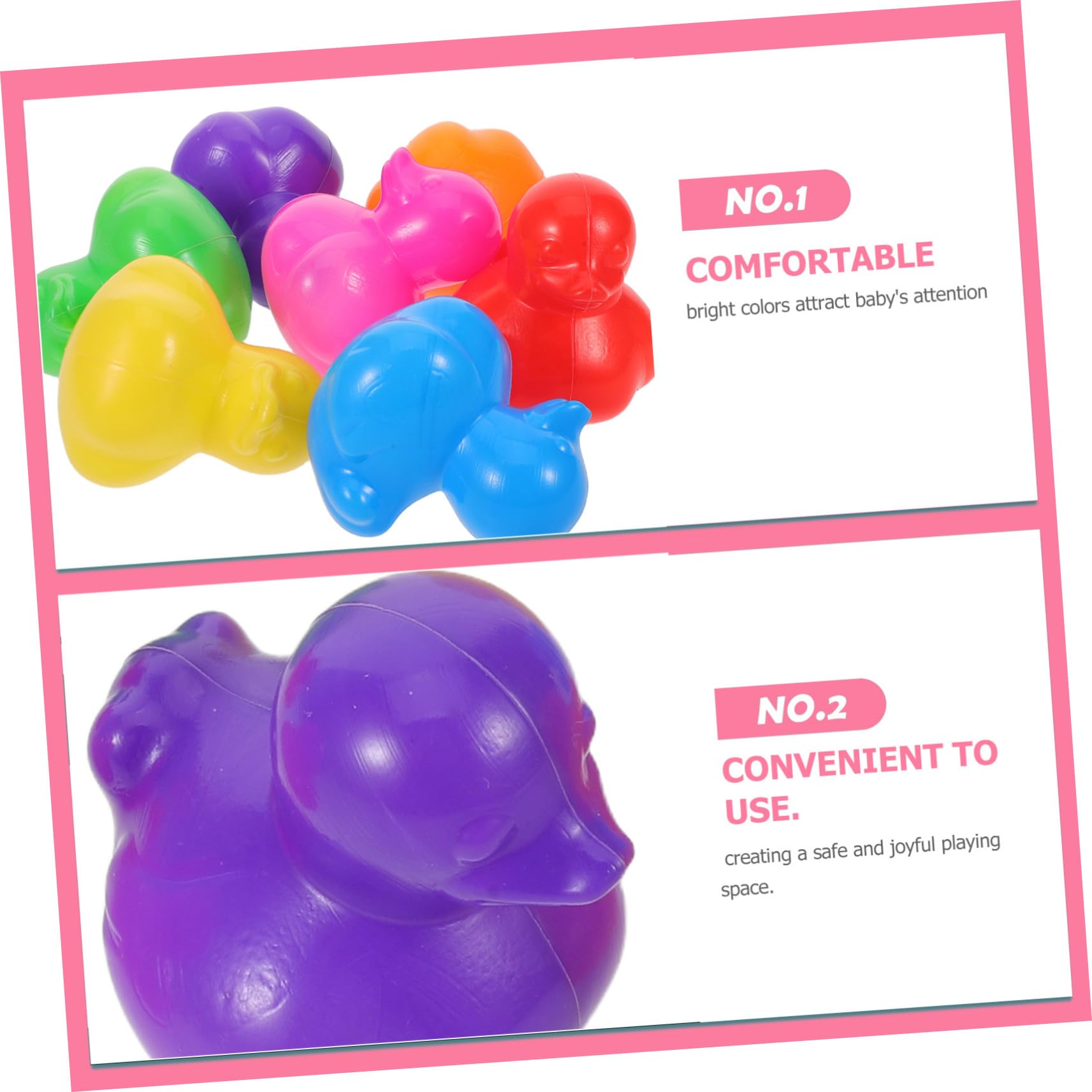 KOMBIUDA Palline Plastica Giocattolo di a Piscina per Forma Anatra Pe 70 e Giochi Sicura Superficie Liscia, 70 Pezzi D'acqua Ragazzo Ragazza Vaschette Indoor