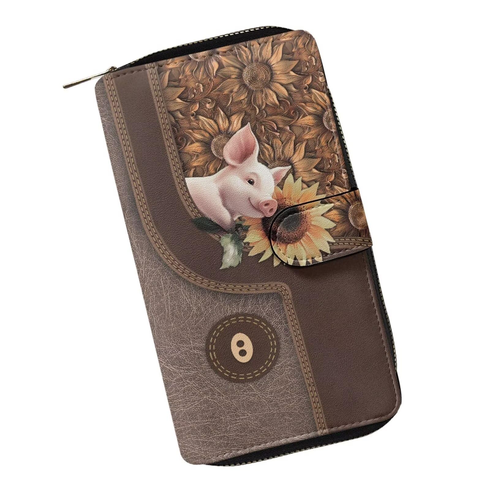 COEQINE Ladies Wallets Pink Leopard Heart Black Printed Leather Phone Long Clutch Purses Check Coin Change Holder