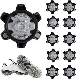 10PCS Golf Shoe Spikes Studs Replacements Tooth Stinger Screw Golf Shoe Studs Cleats Fast Twist Metal Thread Easy Install Golf Shoe Accessories Provides The Golfer with Traction