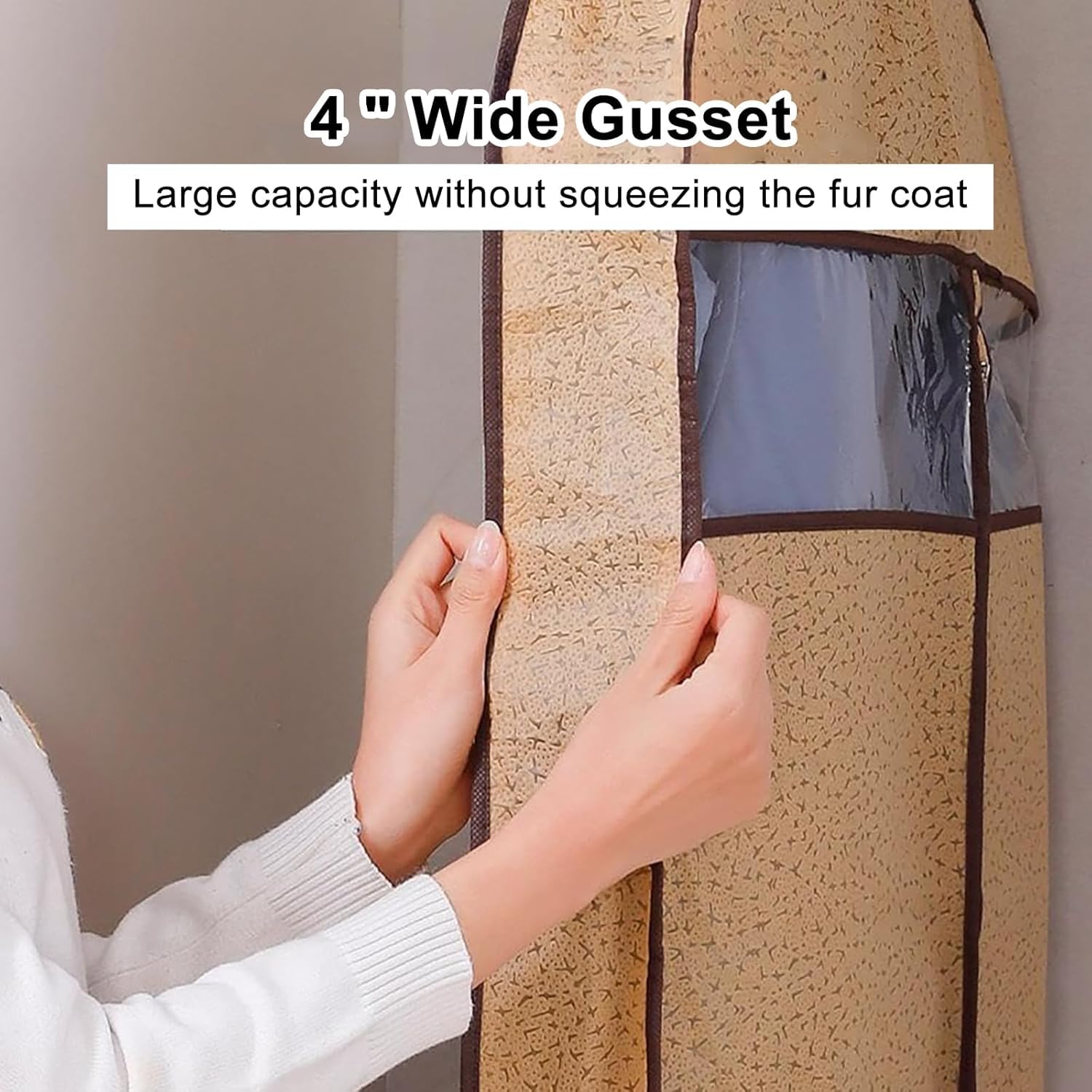 Confezione da 3 Copriabiti Traspiranti - Sacchetti Antipolvere in Tessuto Non Tessuto per Abiti, Ideali per Appendere Vestiti, per Viaggi E per Riporre Cappotti E Abiti Brown 108cm/42.5in