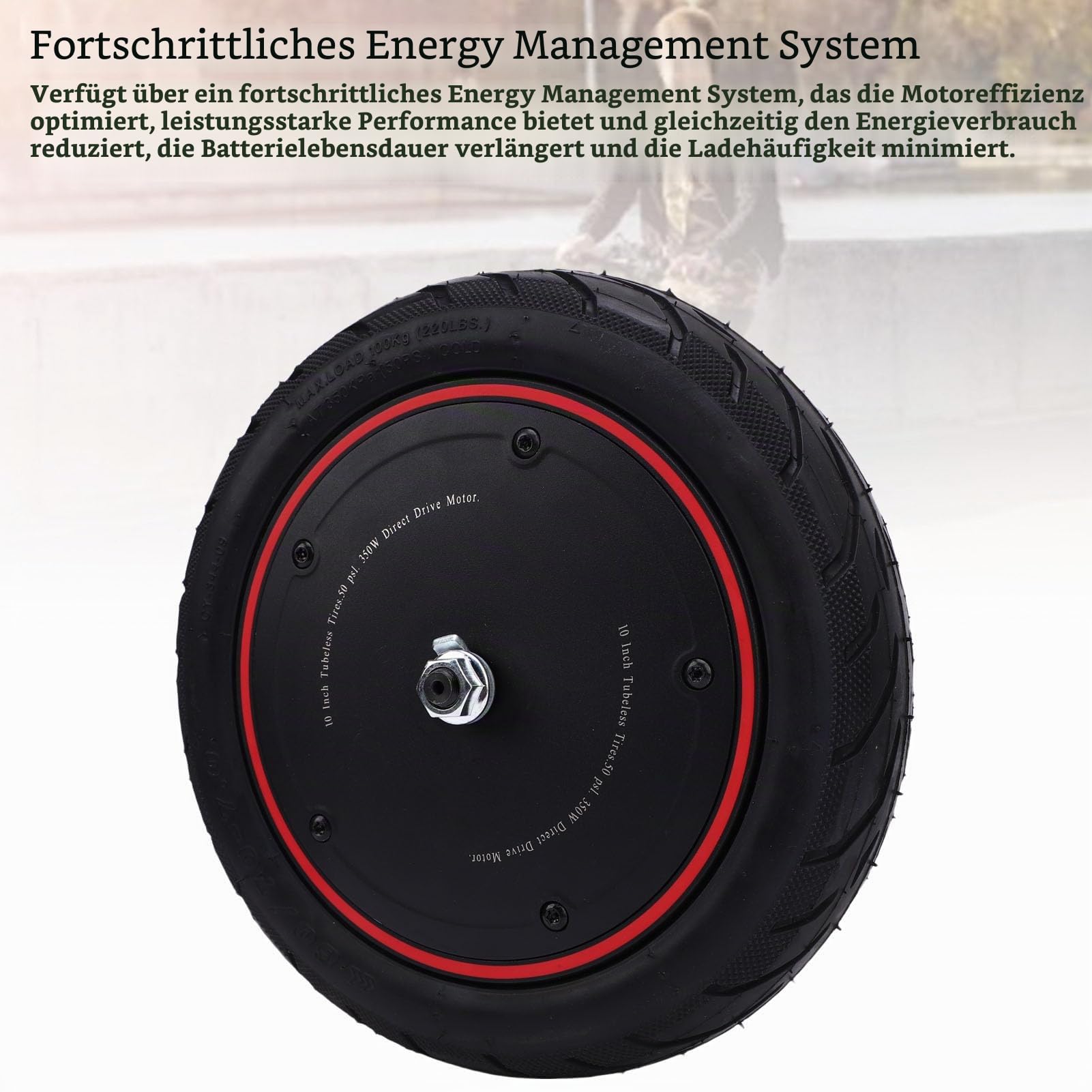 Elektroroller Nabenmotor Rad Reifen für Xiaomi 4 Pro, 36V 350W 10 Zoll E-Scooter Vorderrad Antriebsmotor Ruhigem E-Roller Radnabenmotor Ersatz