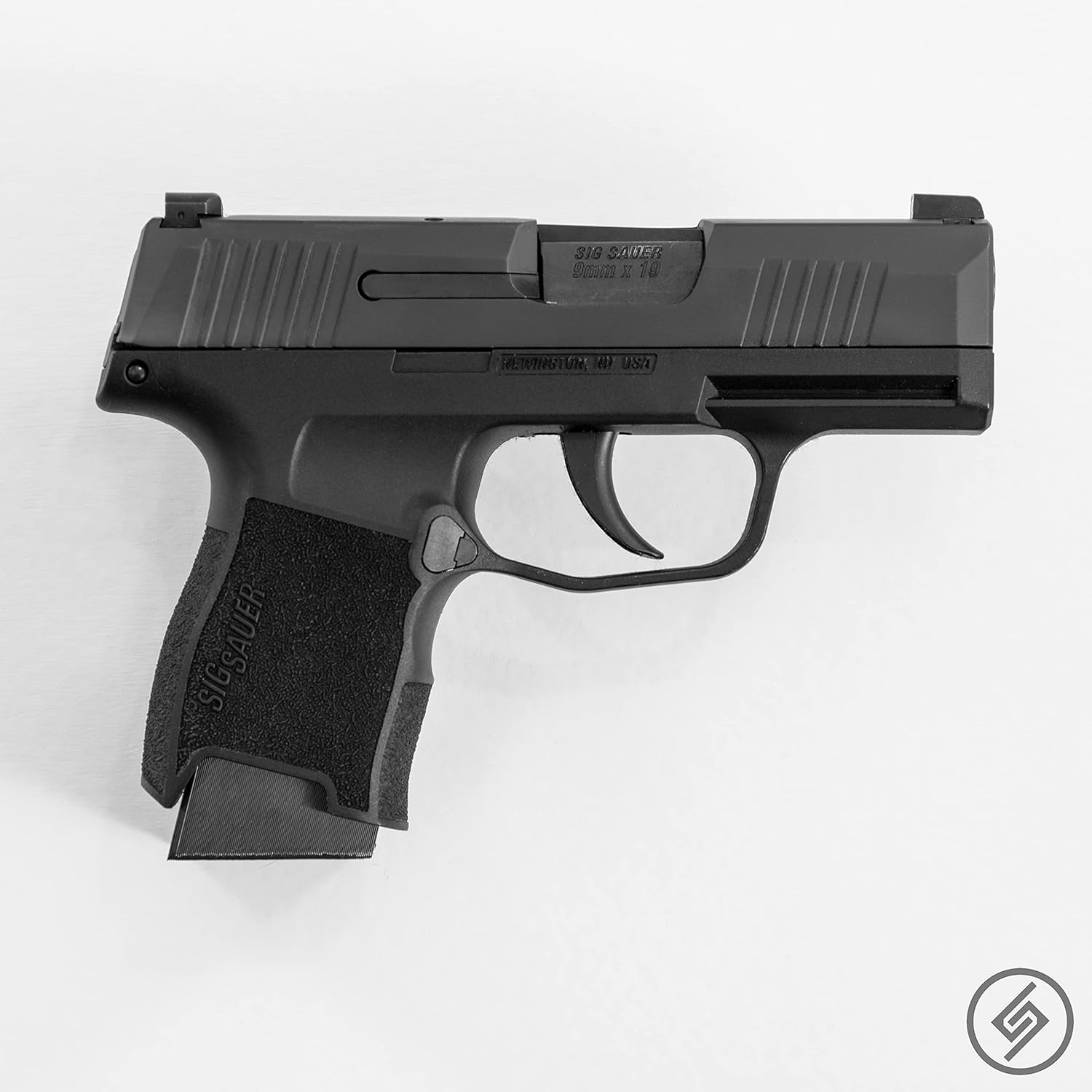 Spartan Mount Compatible with SIG P365 Pistols [Barrel Right] | Wall Display Storage Organization System | Unique Low Profile Design | Gun Safe Wall Room Mounting Solution | Made in USA