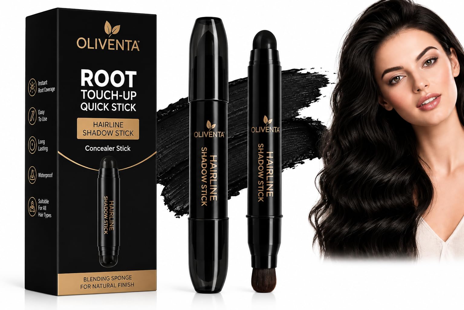 Convenient Dye Stick, Dark Black, Quick | Hair Colour Black for Roots, Gentle Hair Colour for White Coverage, Long Lasting Hair Color Touch Up for Gray Roots-image-13