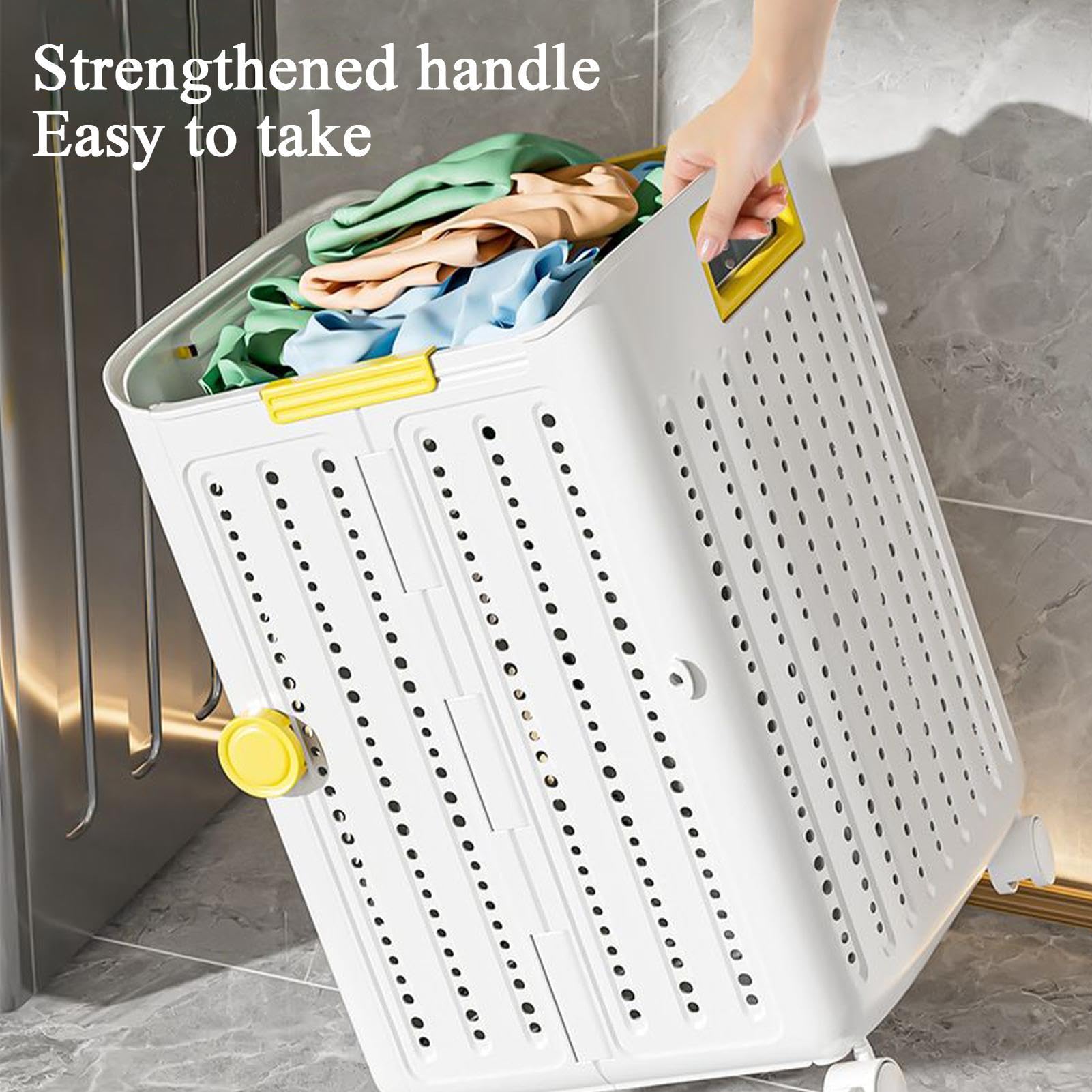 Cesto portabiancheria arrotolabile, cesto per vestiti sporchi, portatile, organizer per vestiti, per camera da , università, bagno, casa, angolo stretto