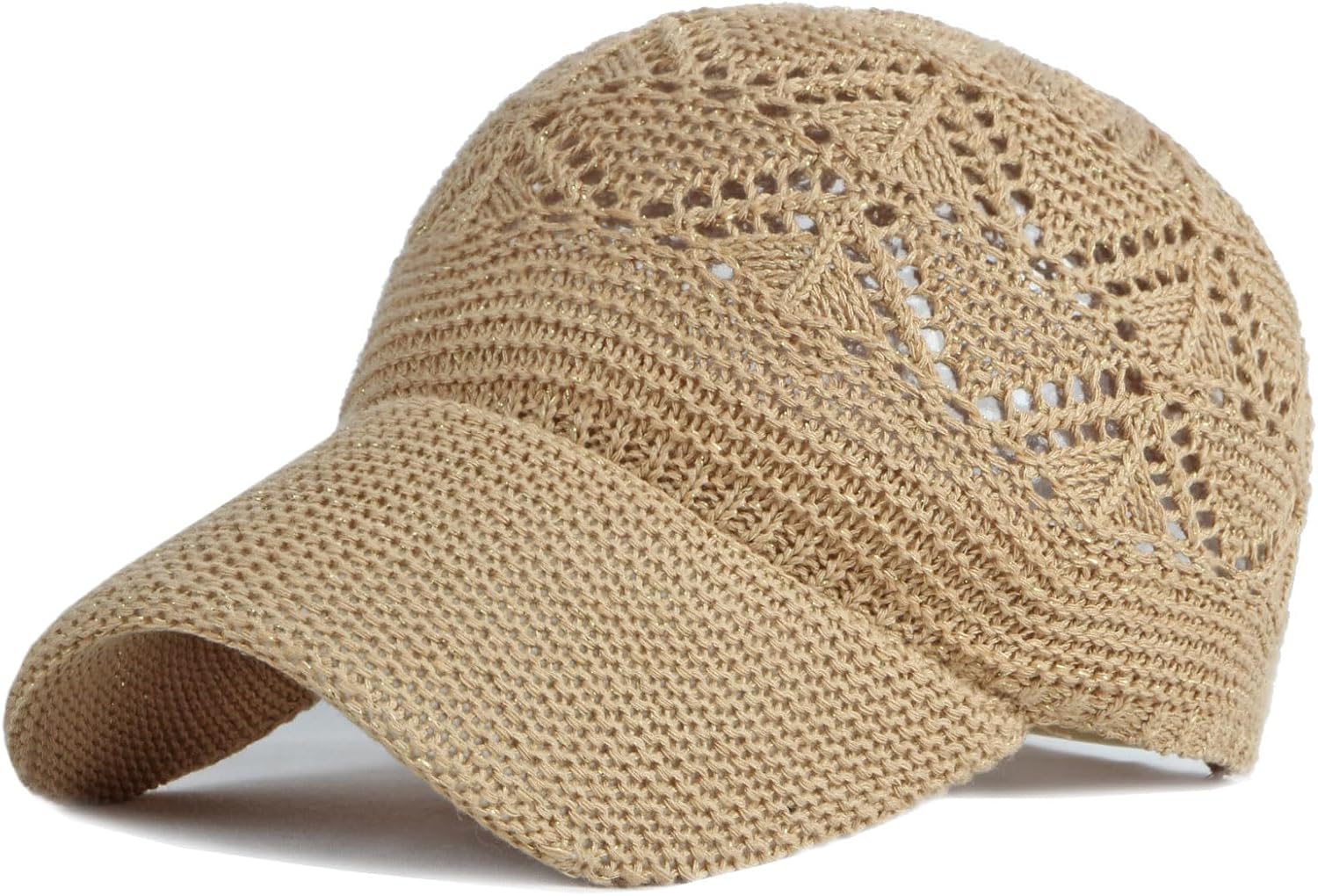 Beach Baseball Hats for Women Cute Summer Crochet Breathable Ball Cap