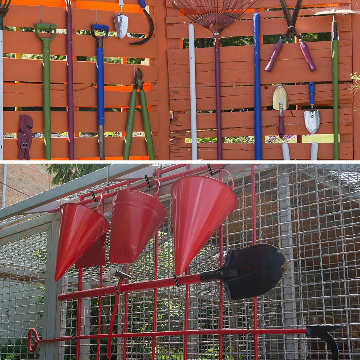 Lot De 4 Crochets En S Pour Chevrons - Rangement Garage, Vélos, Outils - Capacité 22.5kg - Revêtus Vinyle