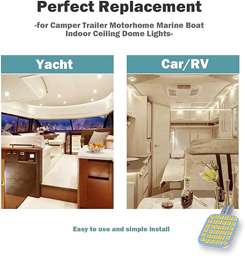 Miniatura 7 de 20 bombillas LED para interior de caravana T10 921 922 912 194, bombillas LED superbrillantes, iluminación de repuesto 36-SMD 2835 4500K blanco