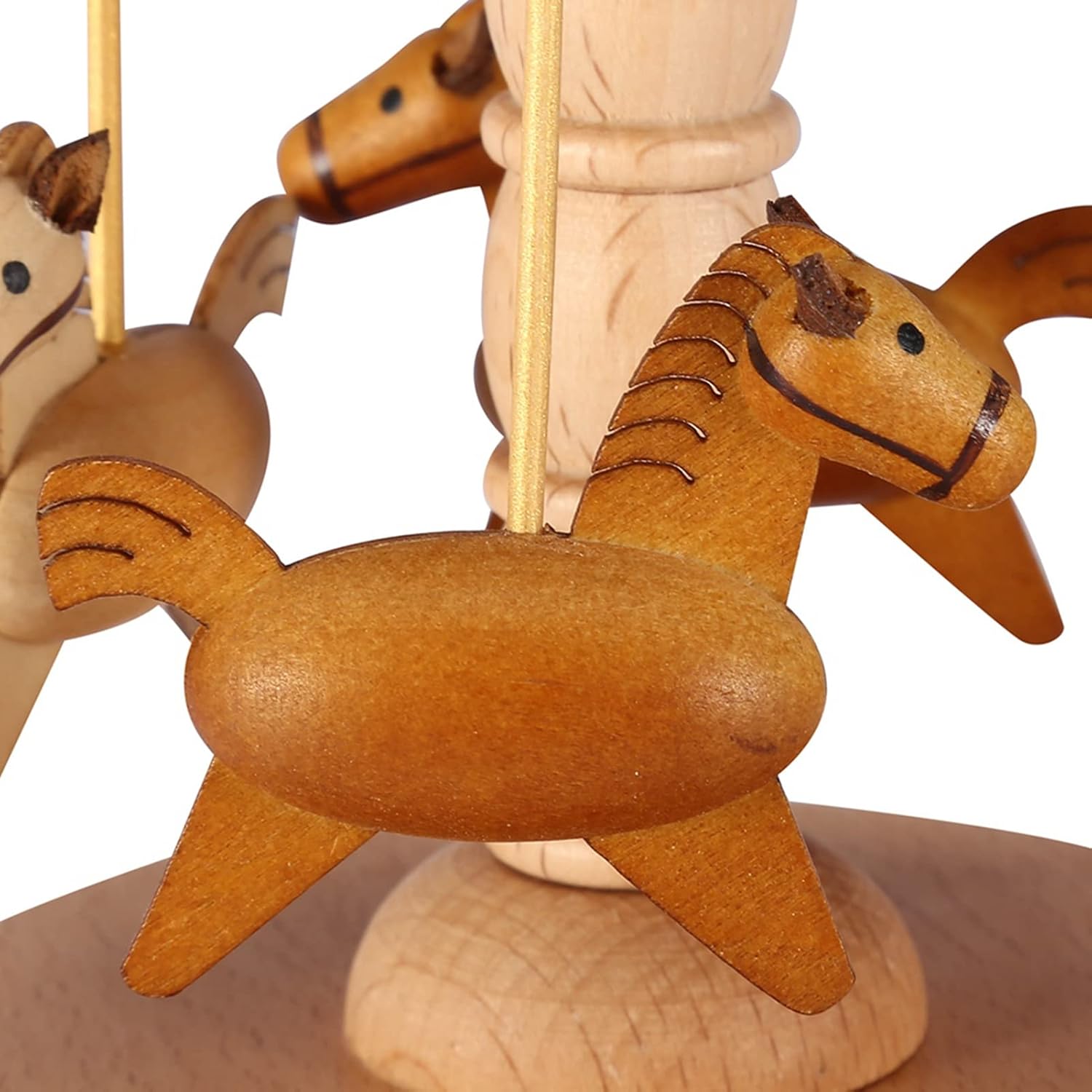 ZPSHYD Carousel Music Box, Vintage Wooden Merry-Go-Round Horse Musical Box Beautiful Turn Horse Shaped Wood Crafts for Birthdays Valentine's Day Christmas Graduations Home Decor - Image 8