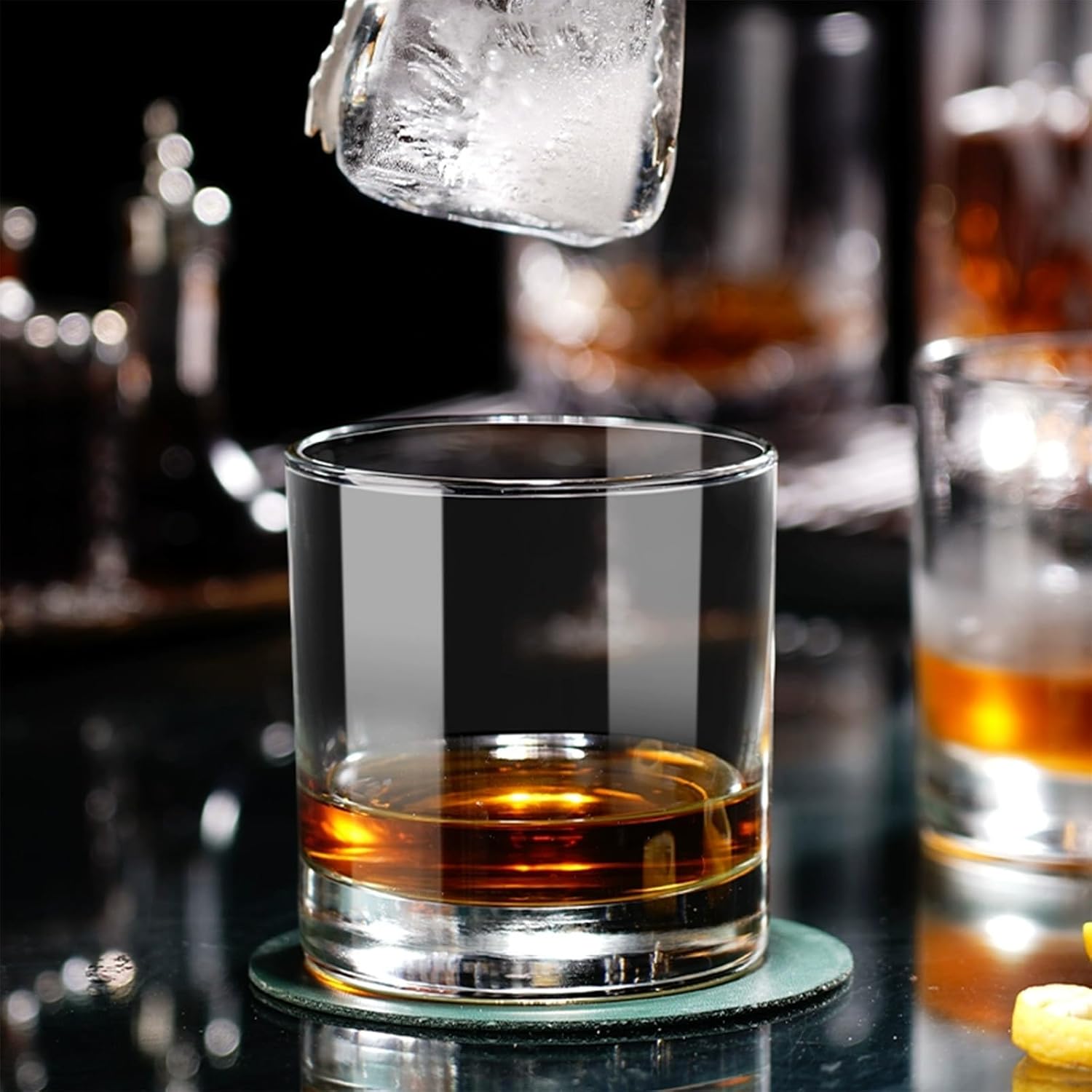 24PCS Old Fashioned Glass Set Bulk,10OZ Heavy Base Rocks Glasses Set, Elegant Whiskey Glasses Bulk for Bourbon, Coffee,Cocktails and More