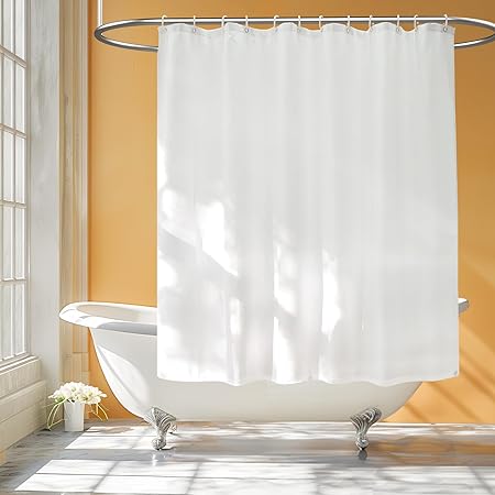 Seenus Waterproof Fabric Short Shower Curtain Liner 60 inch Length with ...