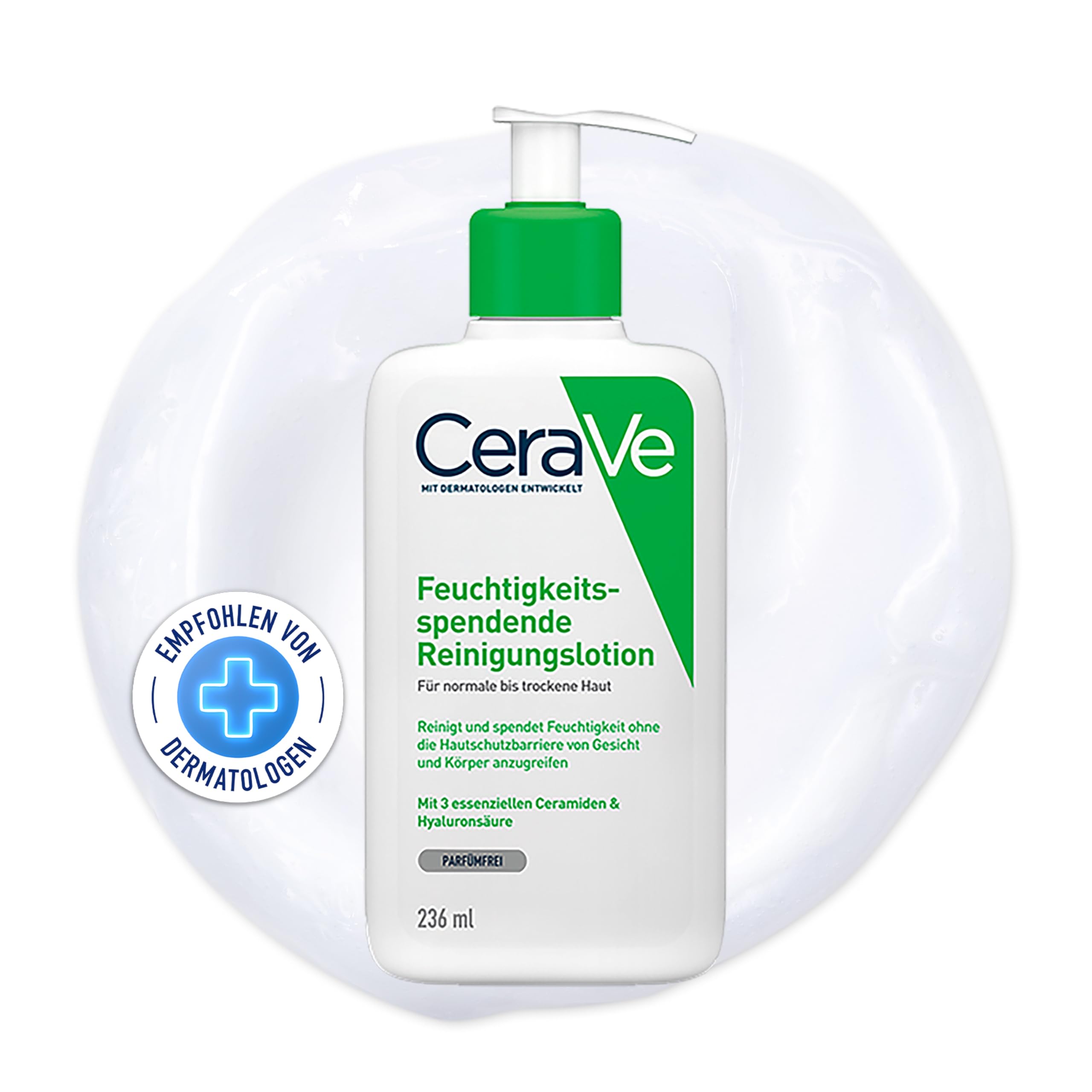 CeraVe Feuchtigkeitsspendendes Reinigungsmittel, für normale bis trockene Haut, 236 ml