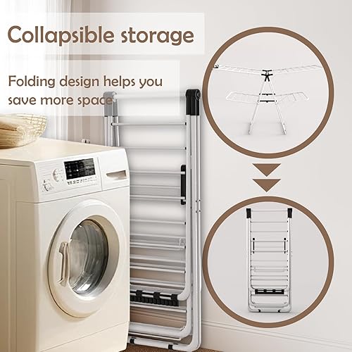 Miniatura 5 de Maomo Estante de secado de doble capa premium, eficiente y ahorra espacio. No requiere instalación