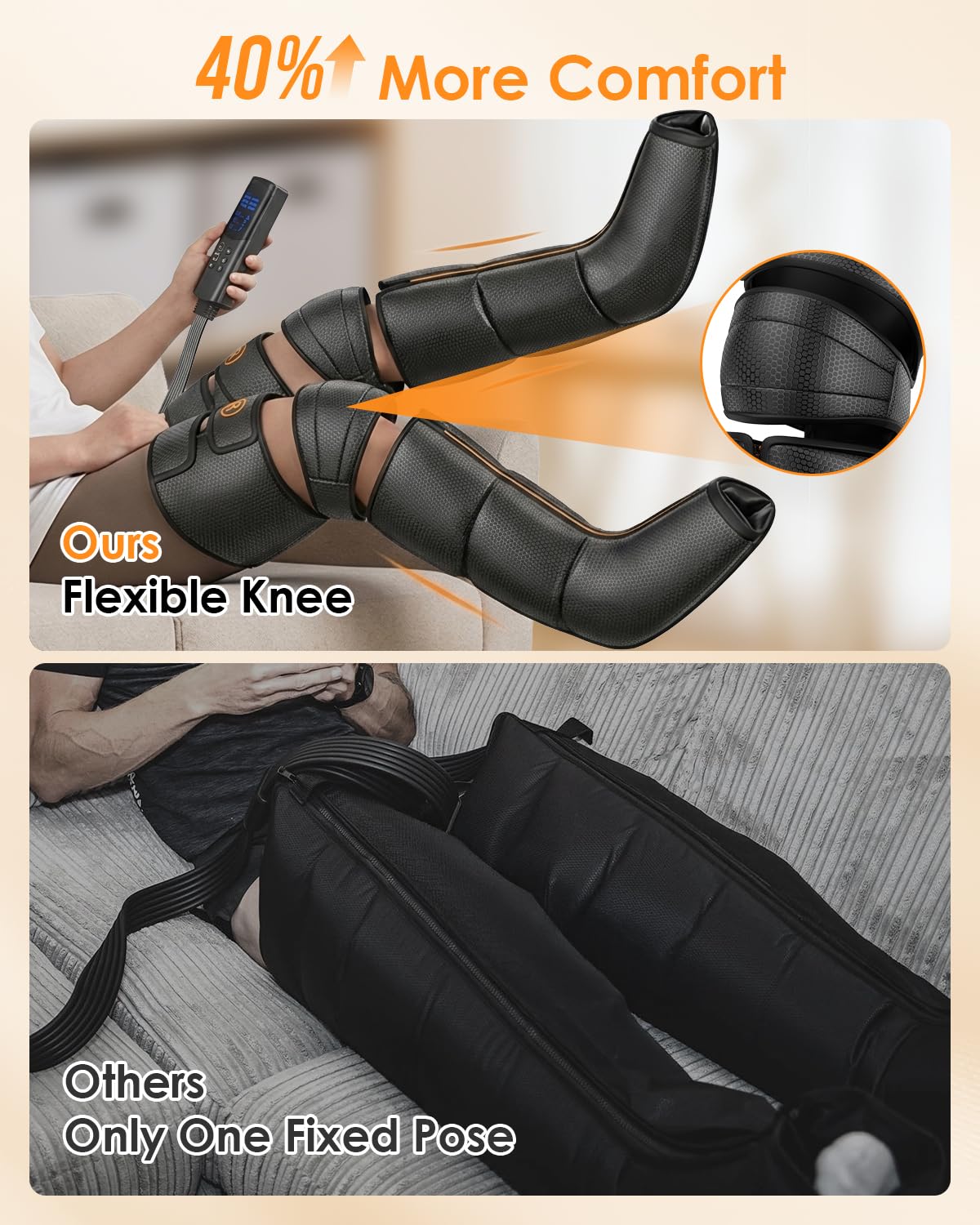 Geschenke für Mama Papa, Beinmassagegerät mit Wärme und Kompression - Fuß-Waden-Oberschenkelmassage zur Durchblutung und Schmerzlinderung, professionelle Kompressionsstiefel mit 6 Modi, 9