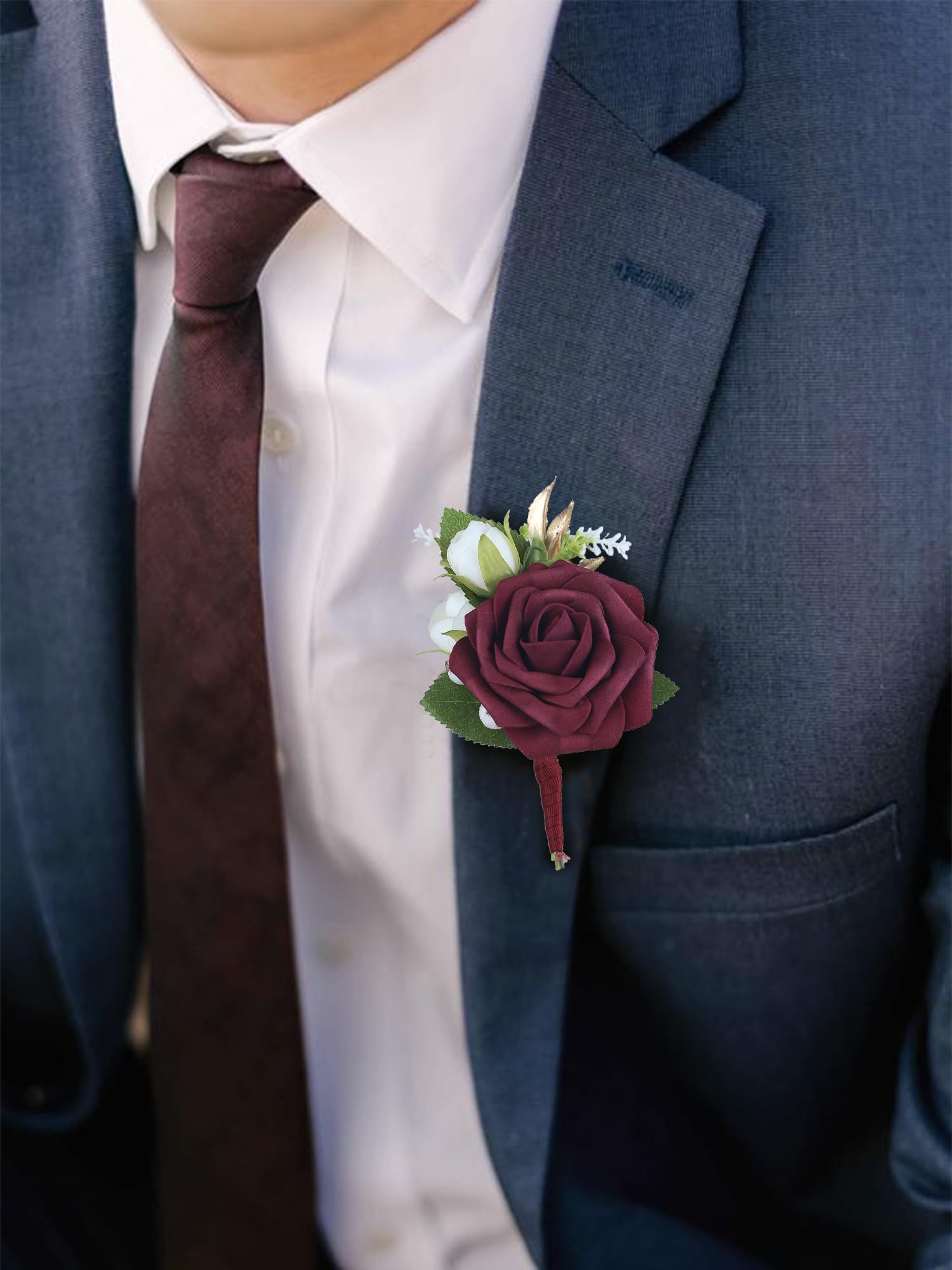 Amazon.com: Rinlong Corsage and Boutonniere Set Burgundy Corsages Wristlet  Groom Red Flower Boutonniere for Men Wedding Homecoming Corsage for Prom :  Home & Kitchen