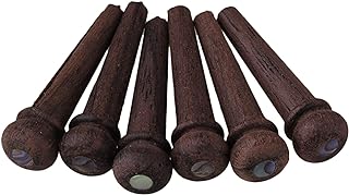 Yibuy 6個入れ アコースティックギター ローズウッドブリッジピン W/シェルドット 6 弦 木材から手作り より良い振動伝達 上部にシェル装飾 高耐久性