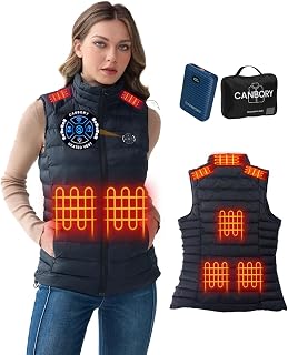 CANBORY 7.4V Heated Vest for Women, 8 Heating Panels, 5-in-1 Smart Controller