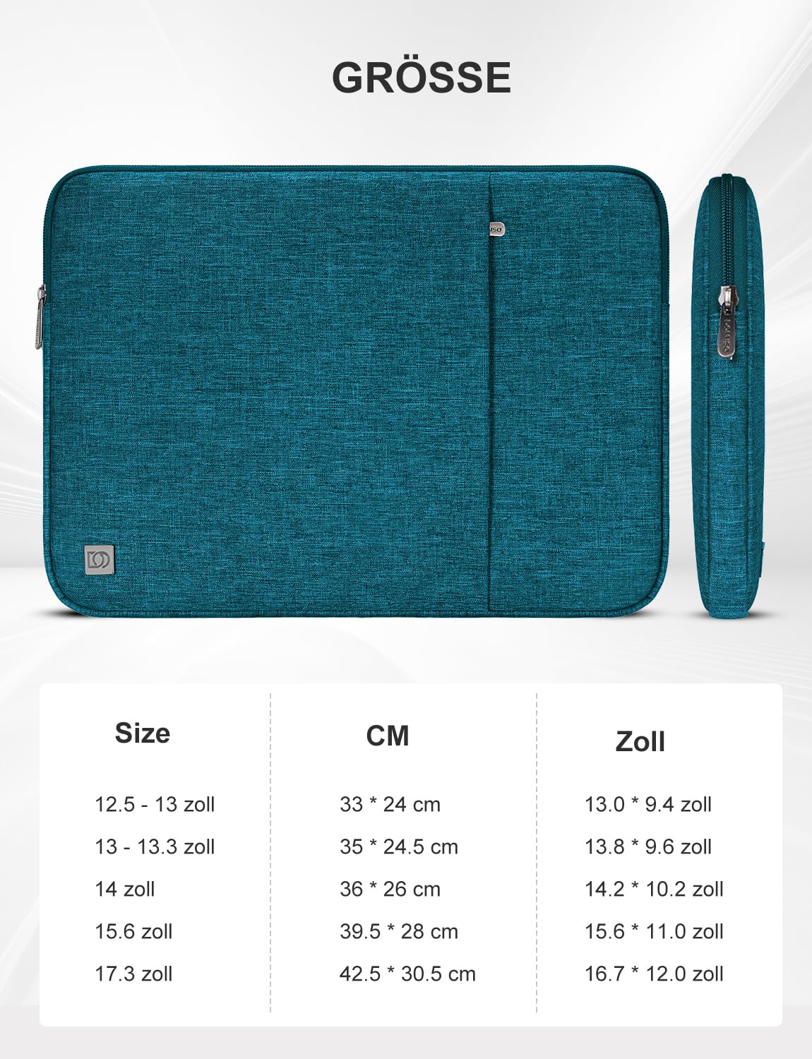DOMISO Borsa Custodia PC 17 pollici per HP/Lenovo/Dell/ASUS/Acer/LG/MSI Gaming Laptop/Razer Blade 17/18 Notebook,Porta Computer Portatile Cover Laptop Case Sleeve per Uomo Donna,Turchese