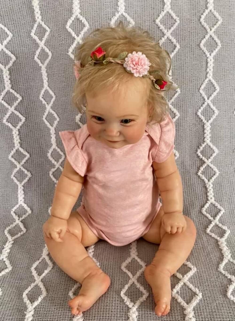 Yuela Reborn Puppe 60cm – Handbemalt, Echthaar, Realistisch Wie Ein Baby – Sammlerstück Oder Spielgefährte