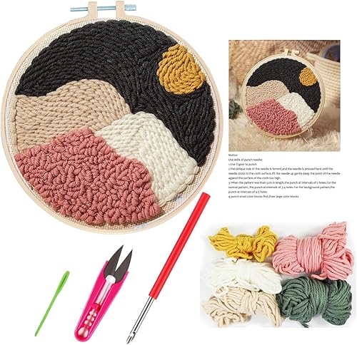 Miniatura 8 de Kits de iniciación de bordado de aguja de perforación, suministros de bordado de aguja para adultos principiantes (Dnosaur)