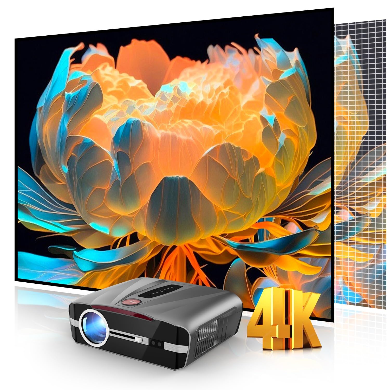 4K LED Beamer Mit 1800 ANSI & Android TV – WiFi6, Bluetooth 5.2, Für Heimkino & Gaming, Tageslichttauglich