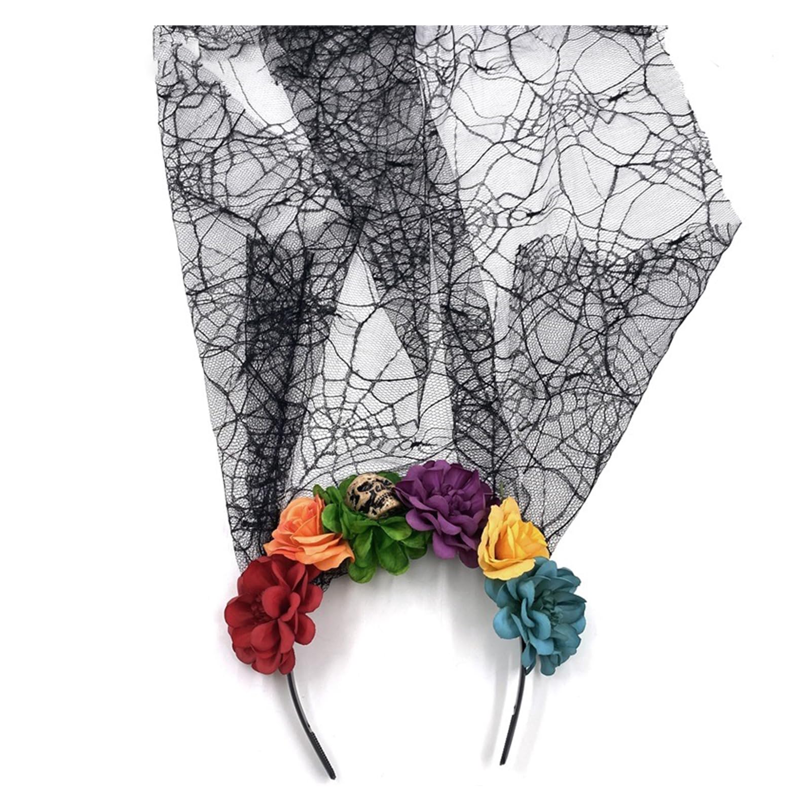 Fentency Halloween Long Veil Headband Lace Flower Veil Hairband Cosplay Costume Headpiece for Women Hair Decors