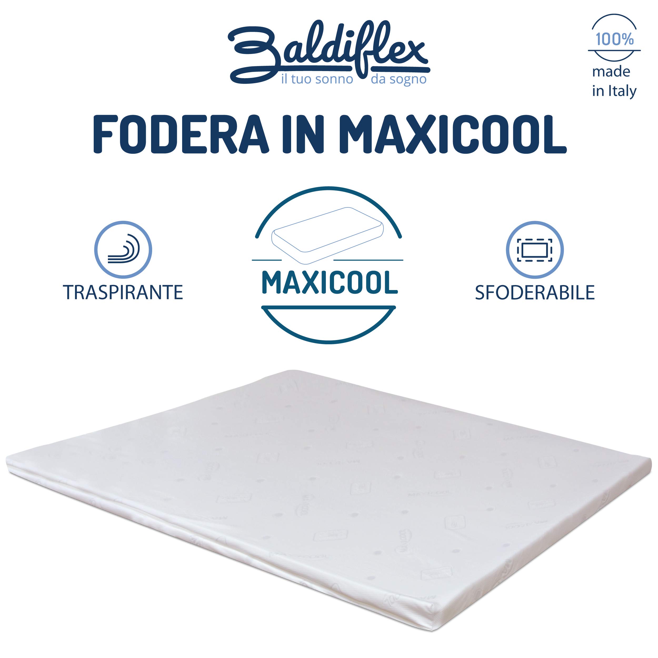 Basics Colchón De Espuma Viscoelástica Topper Con Memoria Con Funda Removible Y Lavable, 135 X 190 Cm, 4 Cm, Blanco