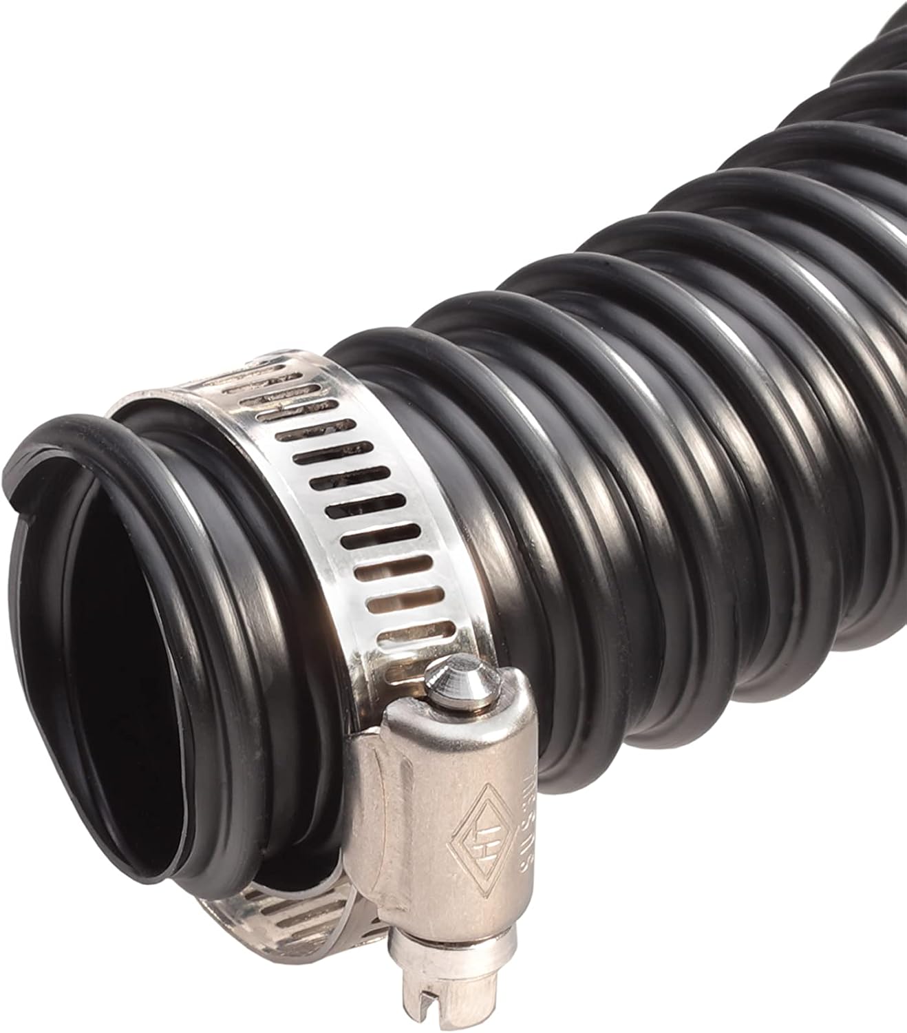 Pennington Aquagarden Aquagarden Flexible Reinforced Pond, 20ft x 1” Internal Diameter, Smooth-bore PVC Pond Tubing, Includes 2 stainless steel Hose Clamps, Corrugated, Tough and Strong