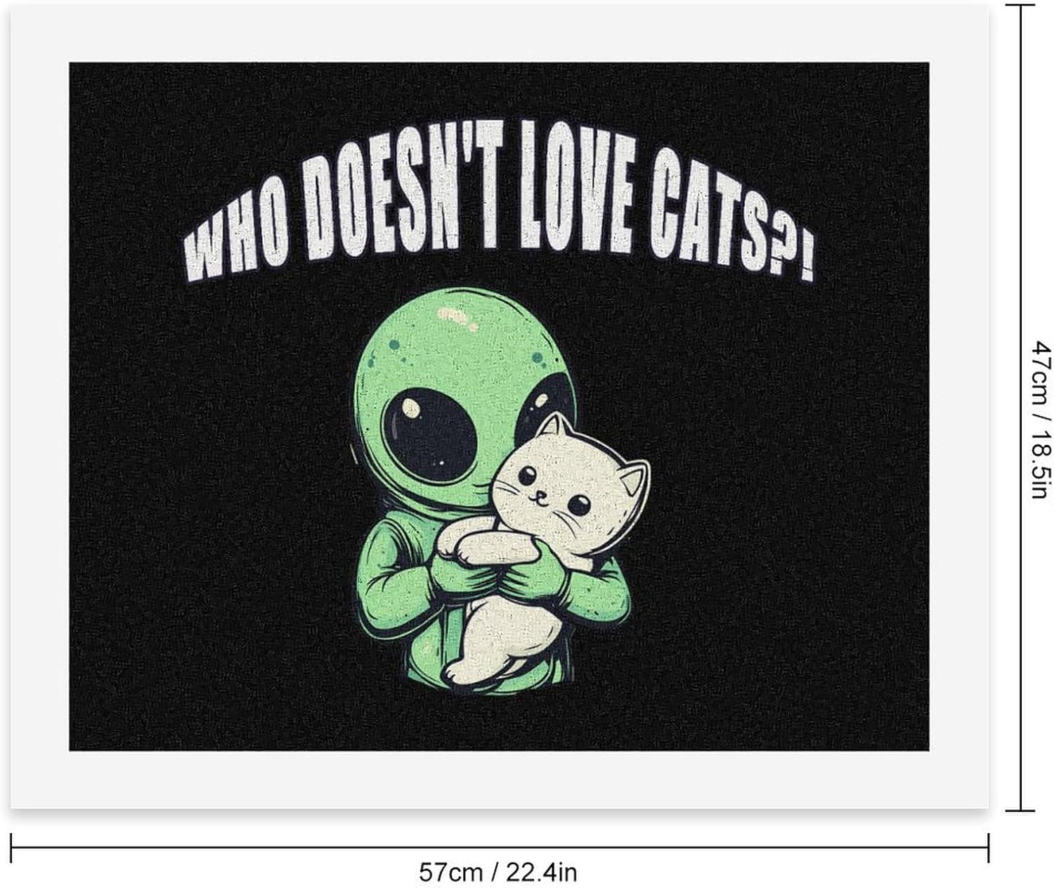 Alien Cats Who Doesn'T Love Cats Paint by Numbers for Adults DIY Oil Painting Kit Digital Paintings on Cotton Abstract Artwork 22x18 Inch