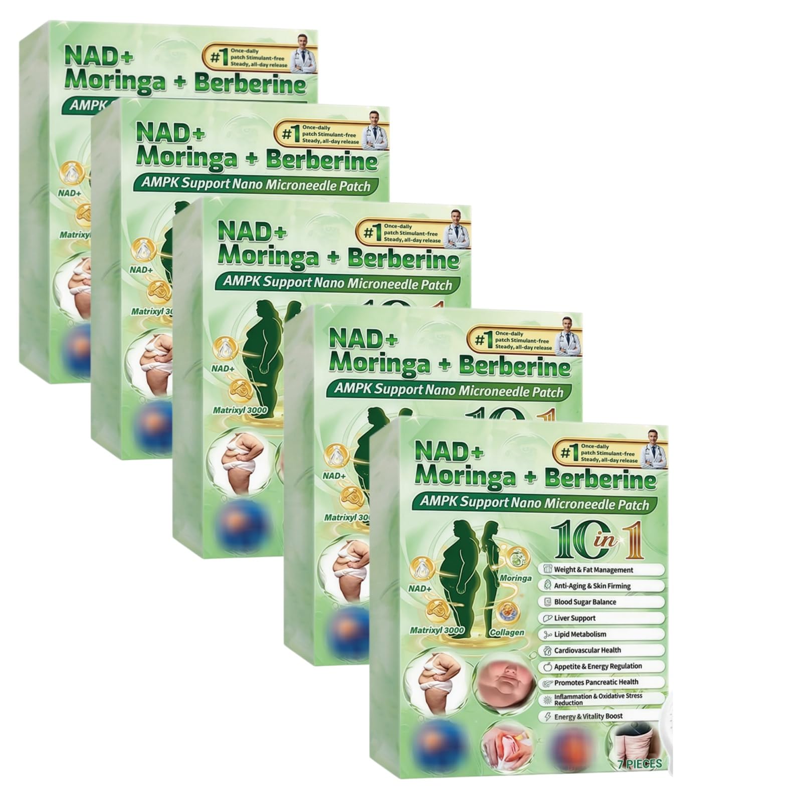 Botanical Patch 10-in-1 - Natural Support for Metabolism, | Ingredienti naturali, facili da applicare, invisibili, ideali per uomini e donne