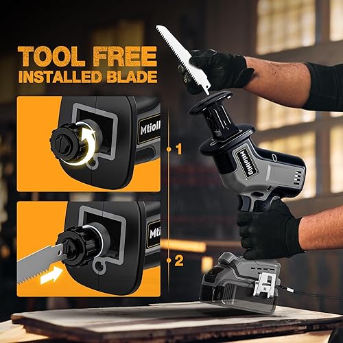 Miniatura 4 de Sierra recíproca inalámbrica para DeWalt 20V Max, 3 velocidades variables, motor sin escobillas, cambio de hoja sin herramientas, 4 hojas de sierra