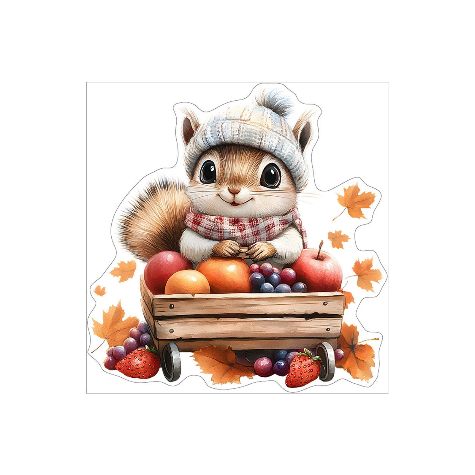 Autumn Hedgehogs Squirrel Statics Cling Window Sticker Removable PVC Decal Decorative Art for Home Fall Decors Fall Harvest Thanksgiving Decorations