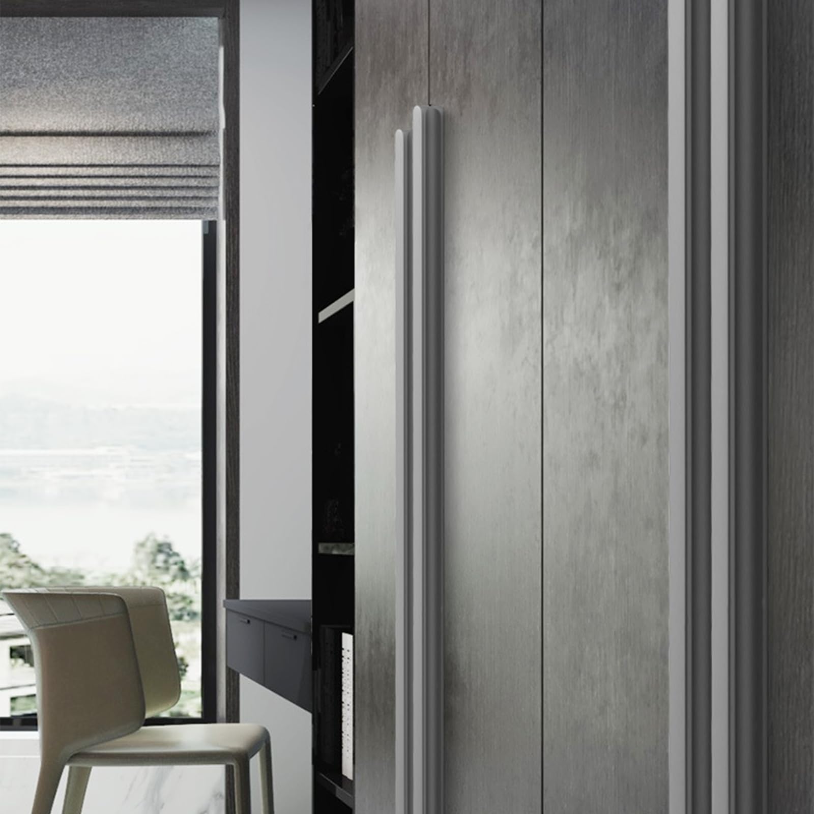 Griffe für Schränke Graue Lang,2 Griffe Küche Modern Massive Aluminium | Eloxierte Oberfläche I-Zuggriffe Lochzentren: 64 - 1160 mm Schubladengriff für Schublade Küche Badezimmer 960mm/37.8in