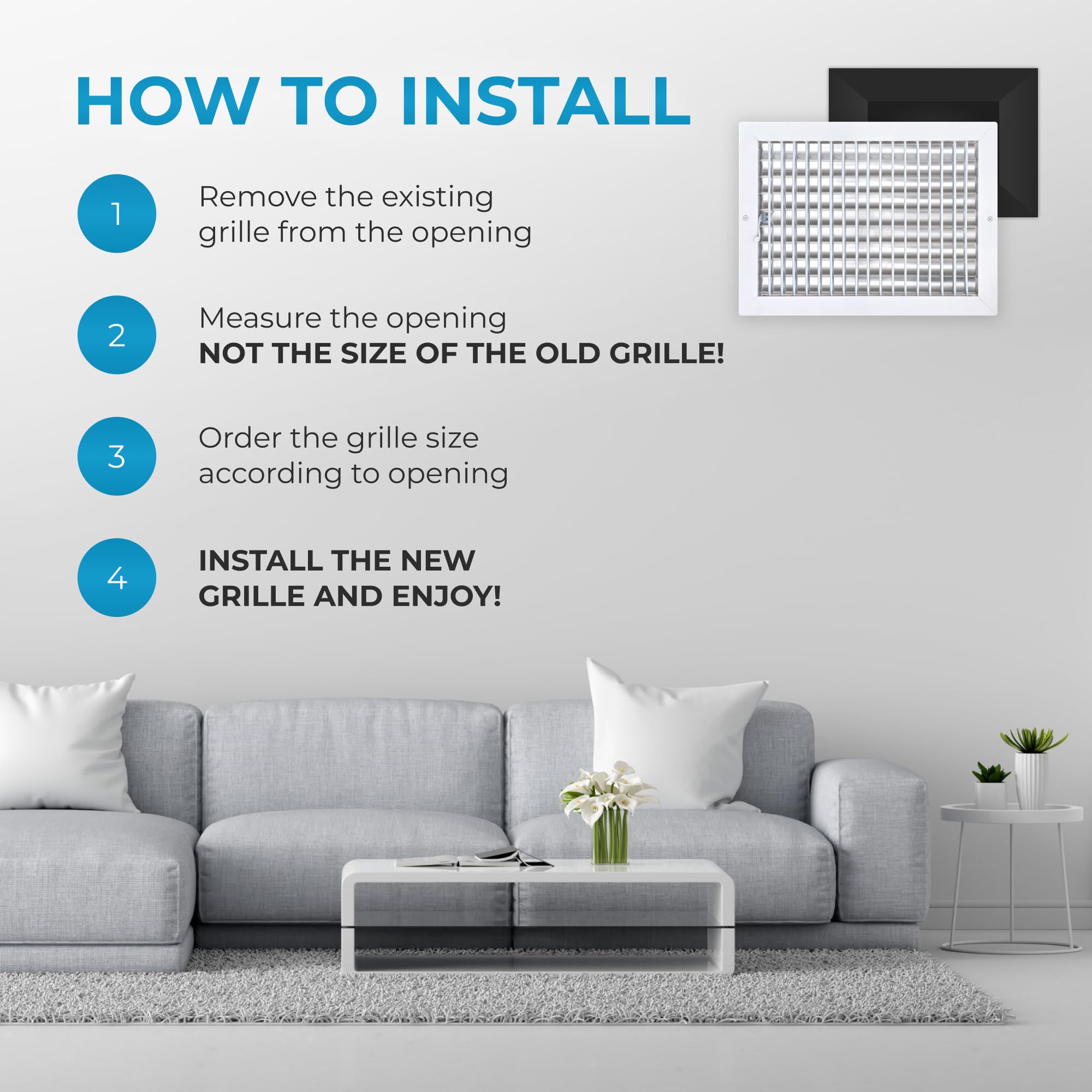 Cubierta de ventilación de aluminio de 14 x 10 pulgadas, rejilla de aire acondicionado de pared, cubierta de ventilación de registro premium, ventilación de pared de aluminio inoxidable duradera,