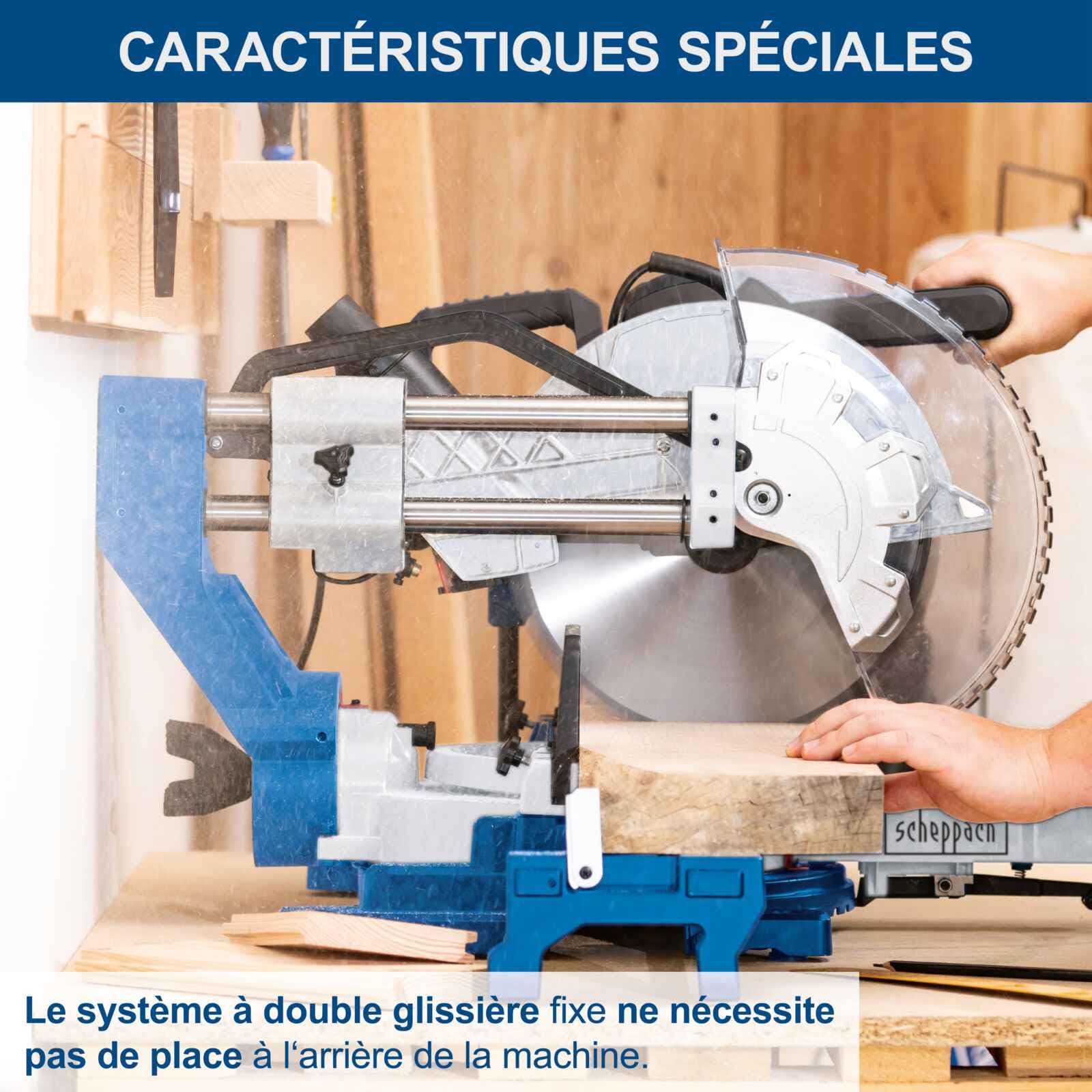 Scheppach Scie à onglet radiale HM305SL - Scie à bois 2000 W - Largeur/hauteur de coupe 1040/180 mm - Lame de 305 mm - Scie à démarrage progressif