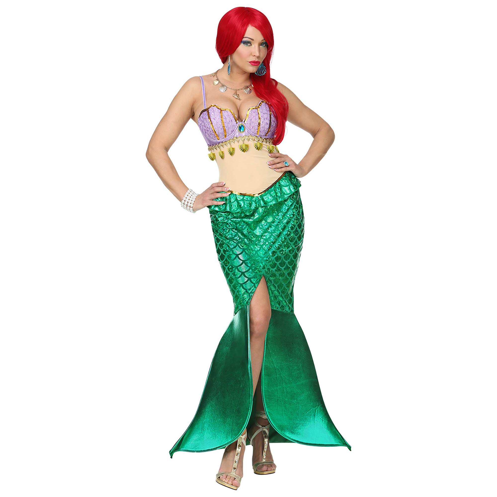 WIDMANN - Mermaid Costume Dress Underwater World Poseidon Theme Party Carnival
