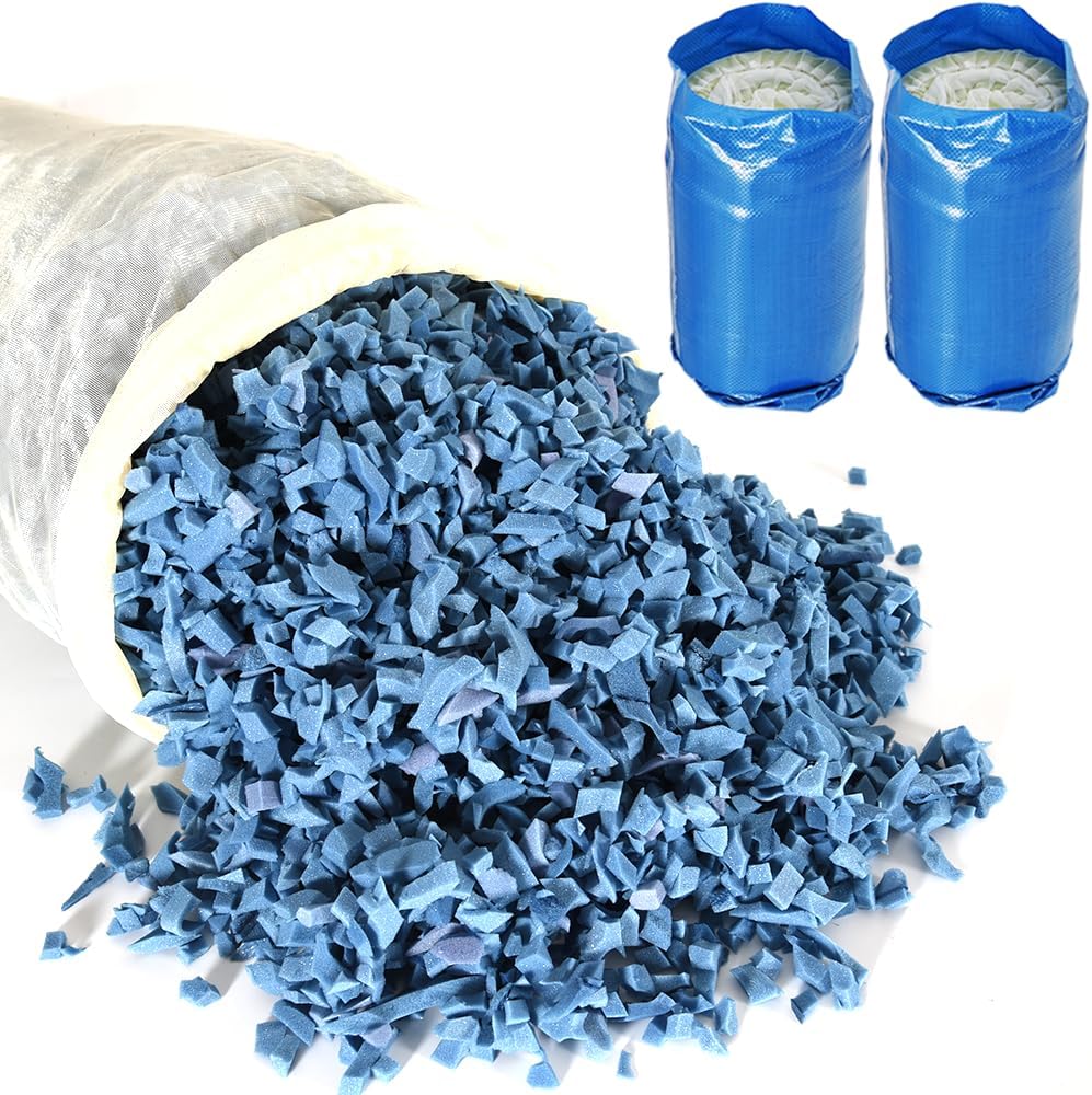 Bean Bag Filler,5/10lbs Shredded Memory Foam Filling,Pillow Bean Bag Stuffing,for Couch Cushion Floor Cushion Dog Bed Sofa Pillow (Blue 10 Lbs)