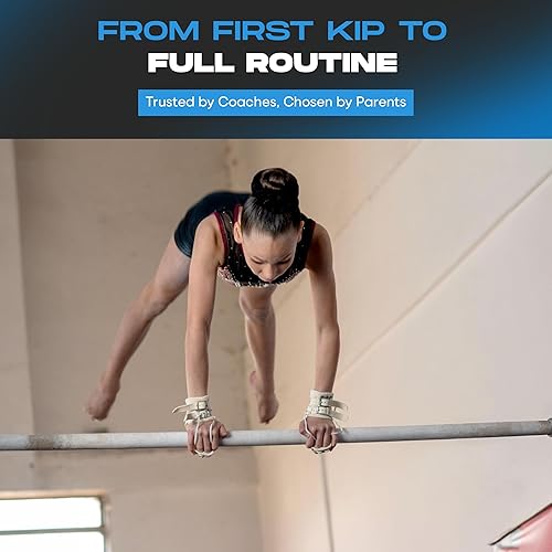 Miniatura 5 de Gibson - Puños de gimnasia para mujer, doble hebilla, agarre desigual para barra, ajuste antideslizante, talla XS, S, M, L, entrenamiento de