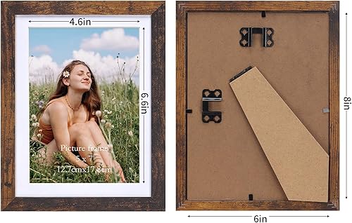Vista 51 de EYMPEU Portarretratos de 5 x 7 pulgadas con paspartú, de madera negra, para exhibir fotos de 5 x 7 con paspartú o fotos de 6 x 8 pulgadas sin