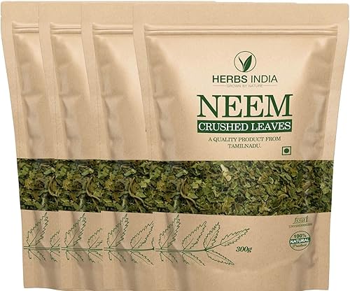 Hojas de neem trituradas (no en polvo), bueno para hacer té fresco de hojas de neem 4 paquetes de 10.58 oz (42.3 onzas), suplementos herbales -